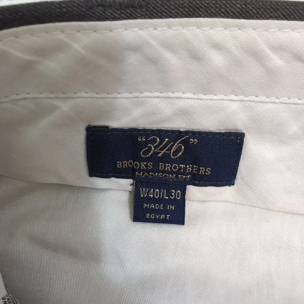Brooks Brothers Pants Men 40x30 Madison Fit Wool Dress Green Flat Front Trousers